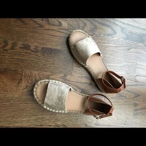 Old Navy gold ankle strap flat sandals